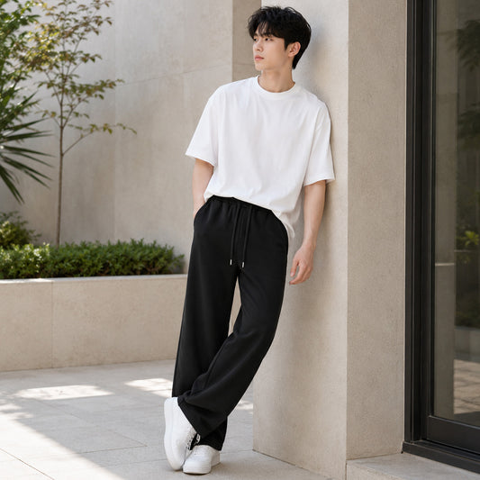 HYYPE Black Straight Fit Korean Trouser