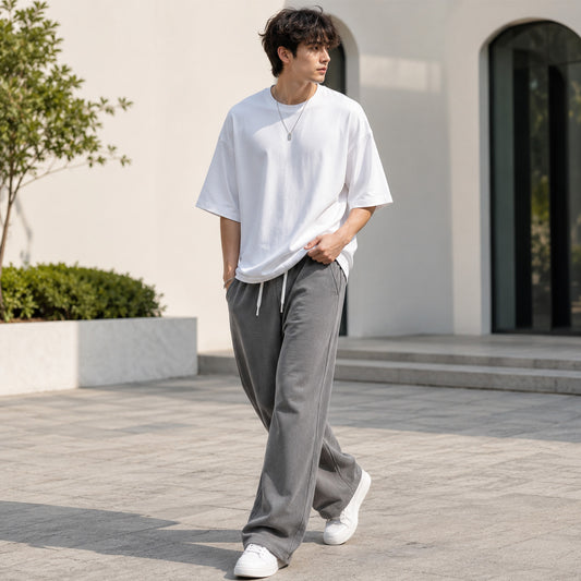HYYPE Grey Straight Fit Korean Trouser