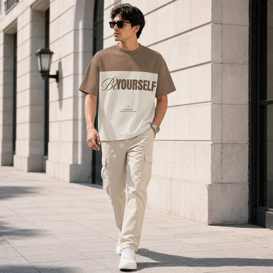 HYYPE Beige Be Yourself Oversized T-Shirt