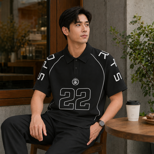 HYYPE Black Number Print Polo T-Shirt