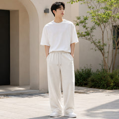 HYYPE White Straight Fit Korean Trouser