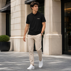 HYYPE Black Be Yourself Embroidered Polo T-Shirt