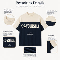 HYYPE Navy Blue Be Yourself Oversized T-Shirt