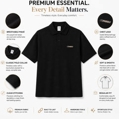 HYYPE Black Be Yourself Embroidered Polo T-Shirt