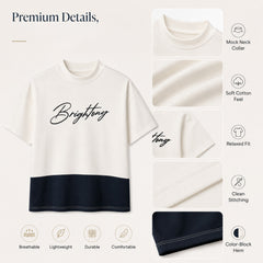 HYYPE White Brightong Contrast Panel T-Shirt