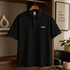 HYYPE Black Be Yourself Embroidered Polo T-Shirt
