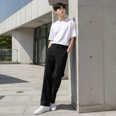 HYYPE Black Korean Straight Fit Tailored Trouser