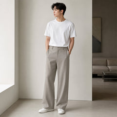 HYYPE Grey Korean Straight Fit Tailored Trouser