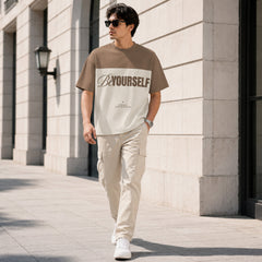 HYYPE Beige Be Yourself Oversized T-Shirt