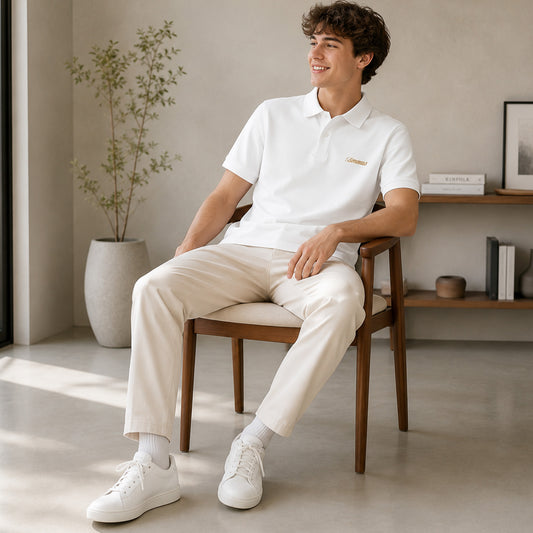 HYYPE White Be Yourself Embroidered Polo T-Shirt