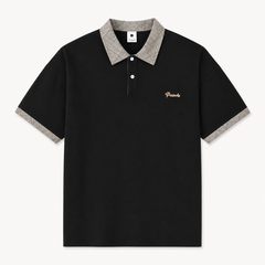 HYYPE Black Checked Collar Polo T-Shirt