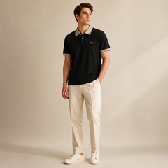 HYYPE Black Checked Collar Polo T-Shirt