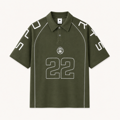 HYYPE Olive Green Number Print Polo T-Shirt