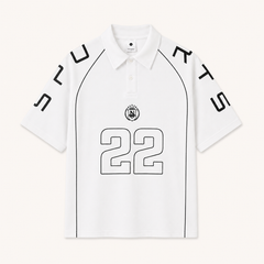 HYYPE White Number Print Polo T-Shirt