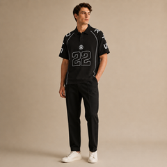 HYYPE Black Number Print Polo T-Shirt