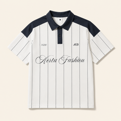 HYYPE White Pinstripe Contrast Collar Polo T-Shirt