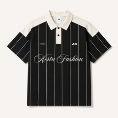 HYYPE Black Pinstripe Contrast Collar Polo T-Shirt