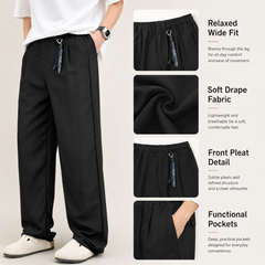 HYYPE Black Korean Loose Fit Trouser